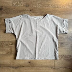 Albion Boxy Tee Blouse in Light Beige